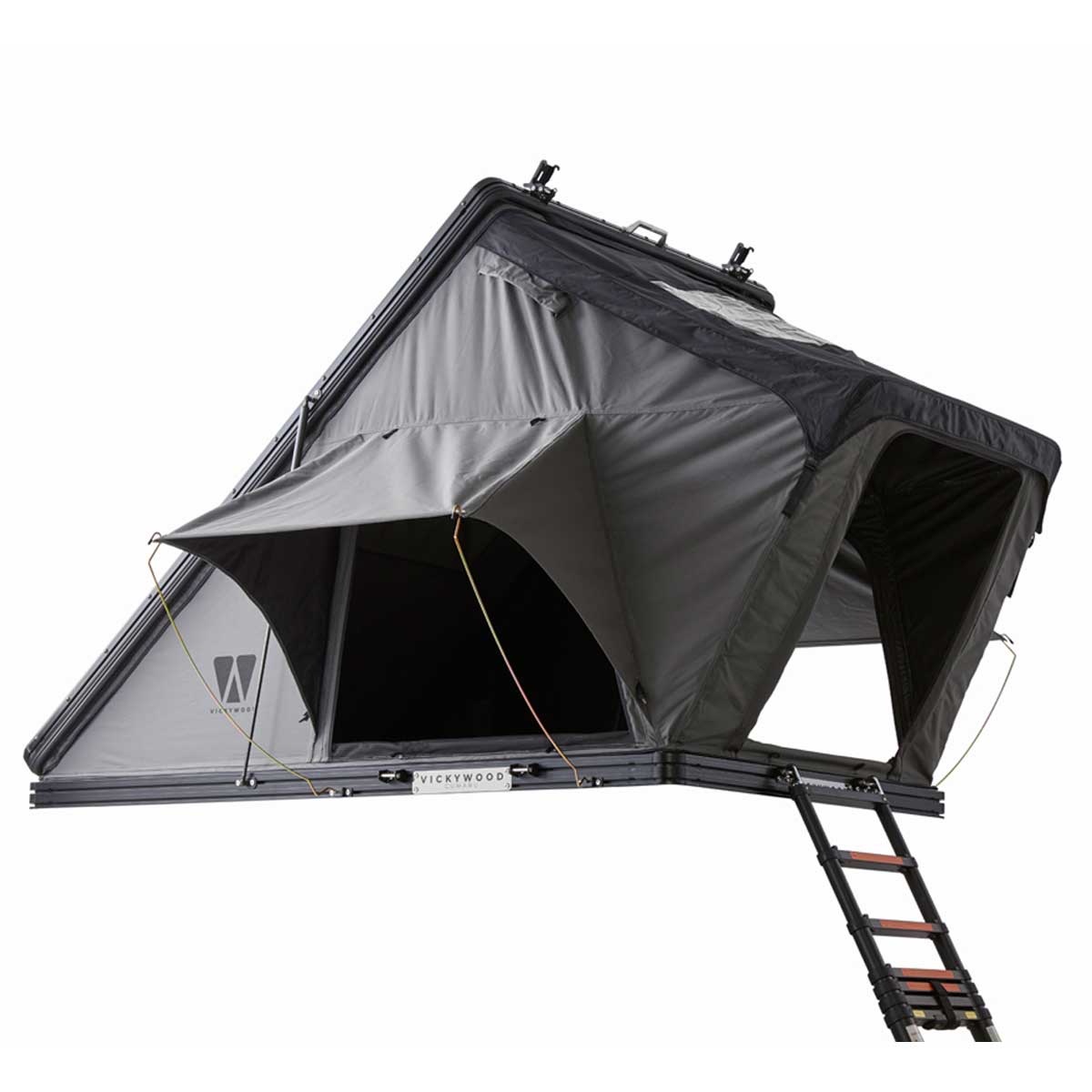 VICKYWOOD Cumaru 135 Eco Hartschalen Dachzelt inkl. Dachträger, grau/schwarz