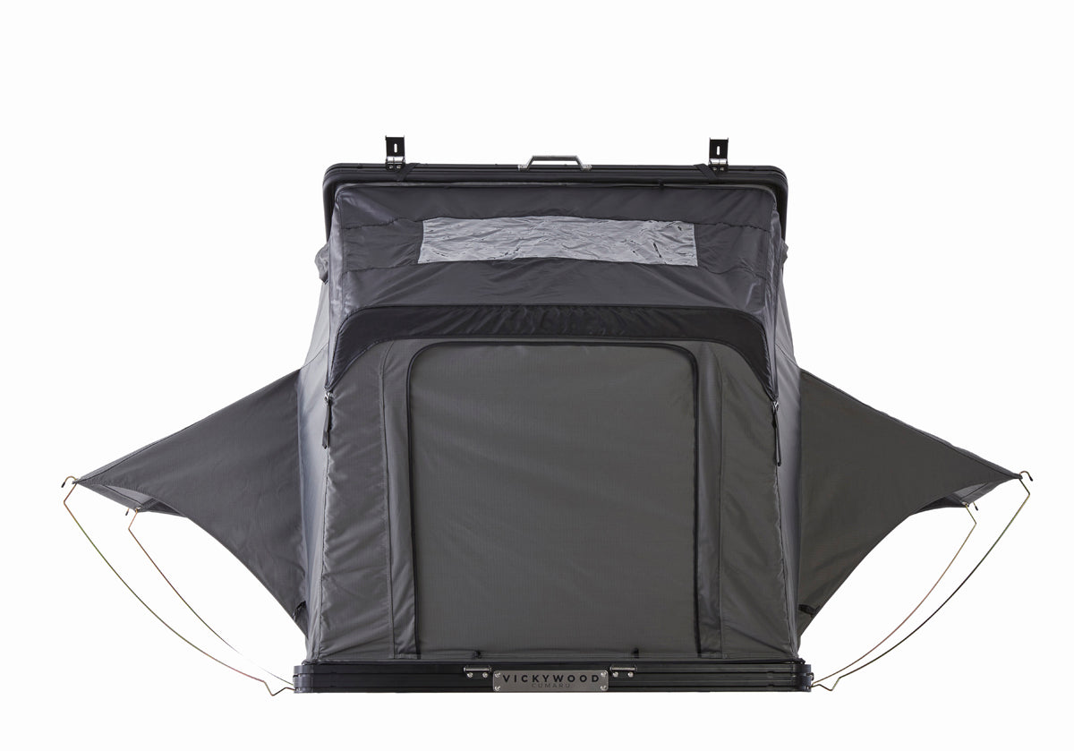 VICKYWOOD Cumaru 135 Eco Hartschalen Dachzelt inkl. Dachträger, grau/schwarz