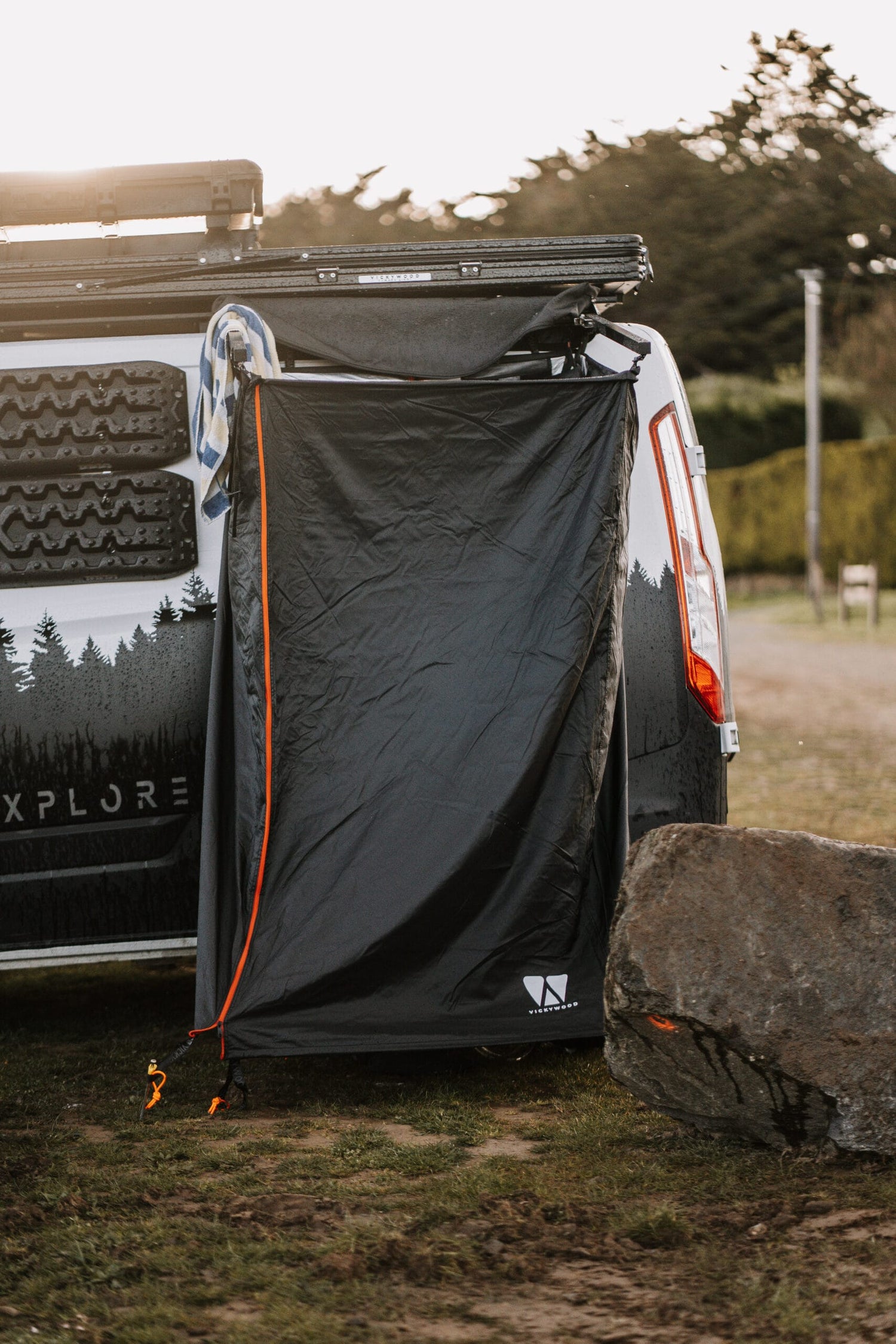 VICKYWOOD Duschzelt mit Regenhaube 100cm schwarz