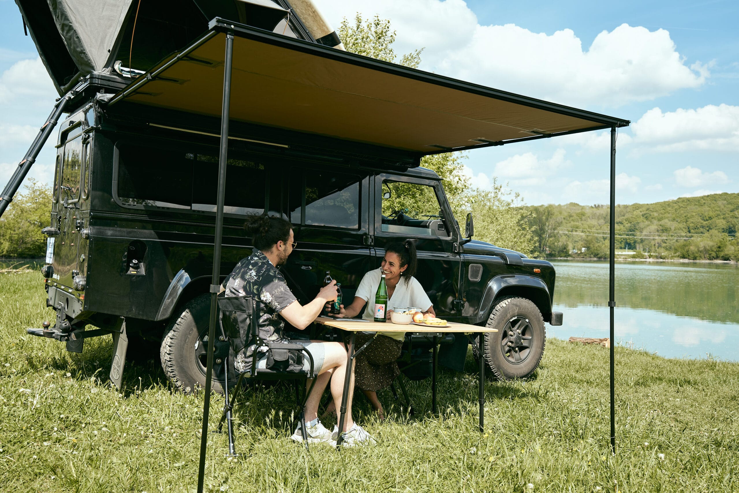 VICKYWOOD Seitenmarkise 200 cm goldbraun