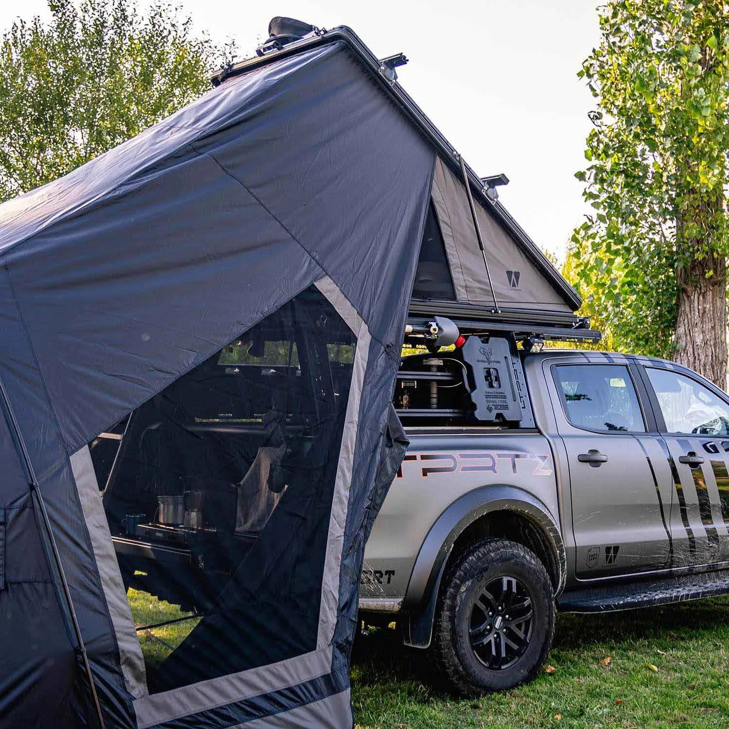 VICKYWOOD Vorzelt CUMARU LIGHT 127 schwarz-goldbraun