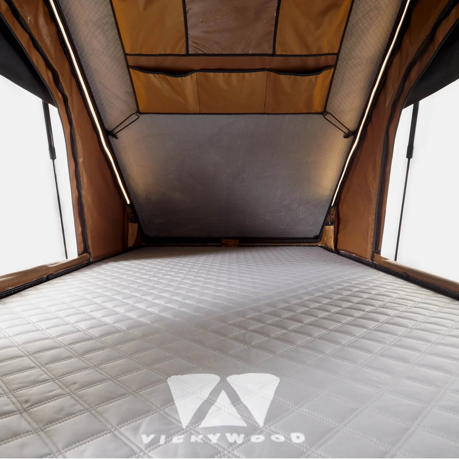 VICKYWOOD Alu-Hartschalen-Dachzelt CUMARU LIGHT 127 ECO goldbraun